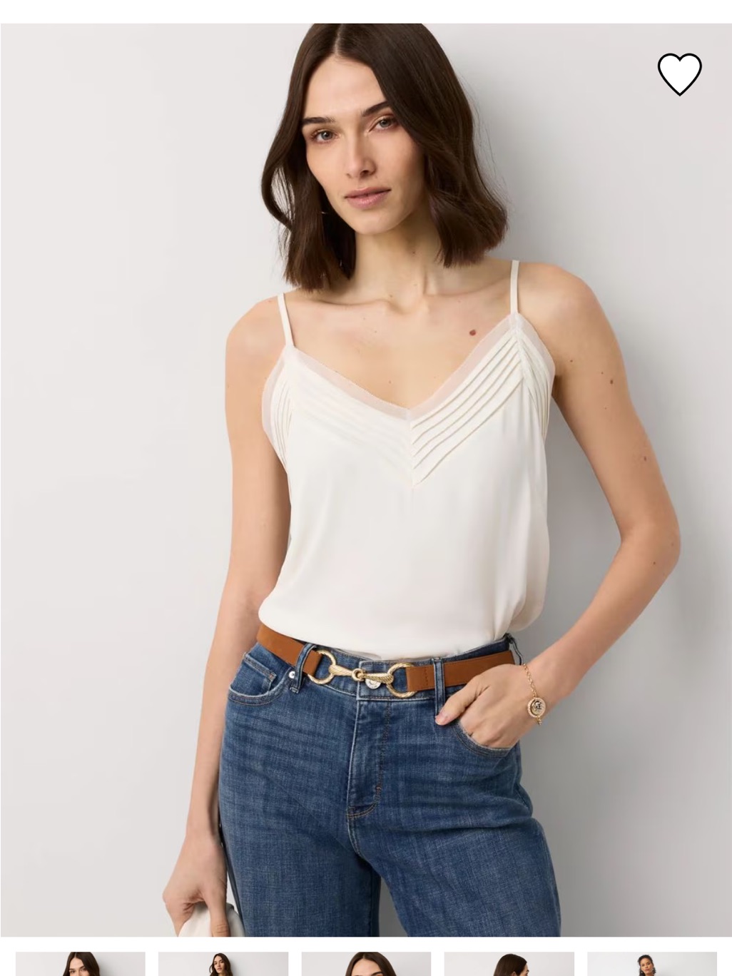 White House Black Market Pintuck Crepe Tank